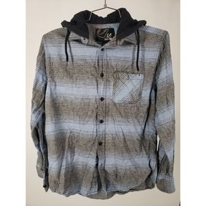 Amplify Convertible Hoodie Size‎ Medium Blue Sky Stripe Outdoor Adventure Shirt